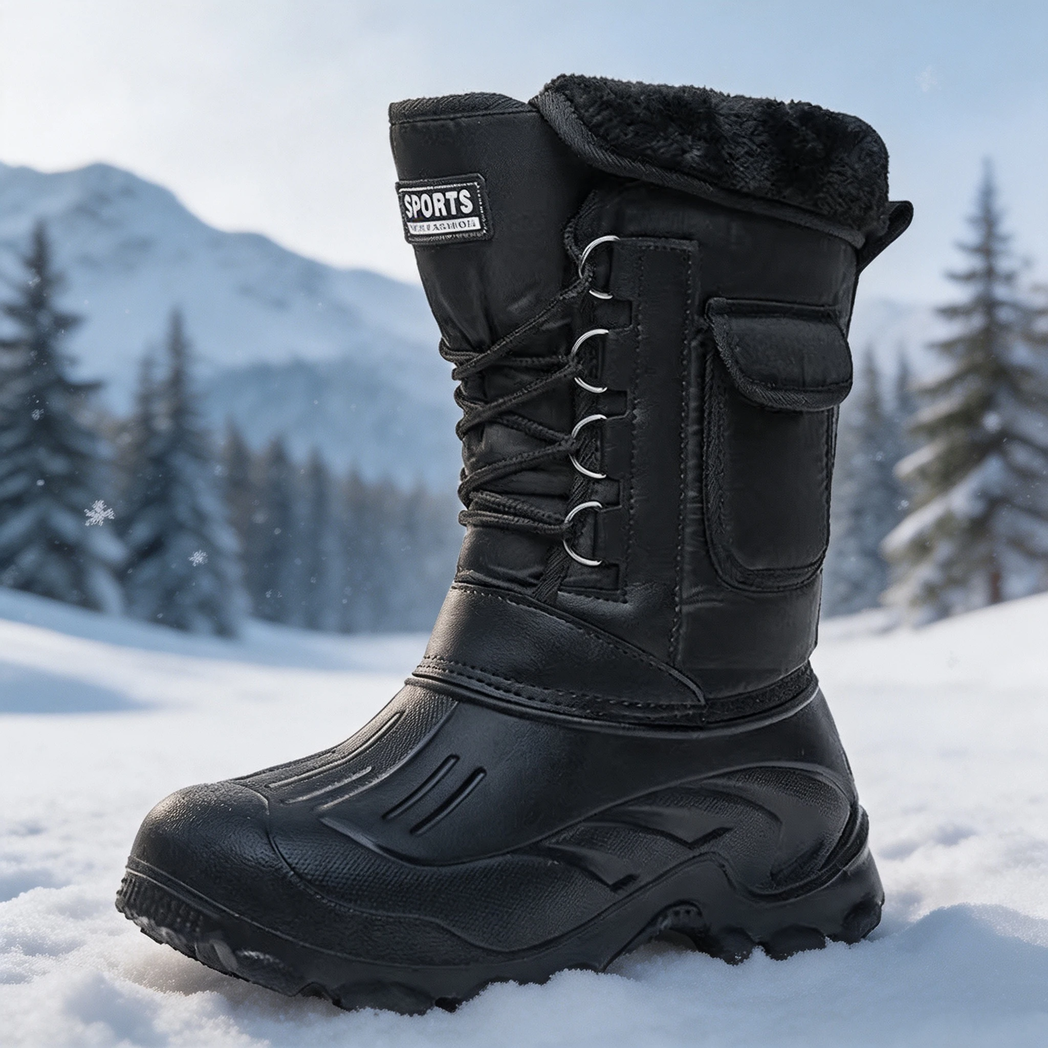 Fishing Hook Size - Heren Winter Snowboots Outdoor Visschoenen Sneeuwtrekkingschoenen