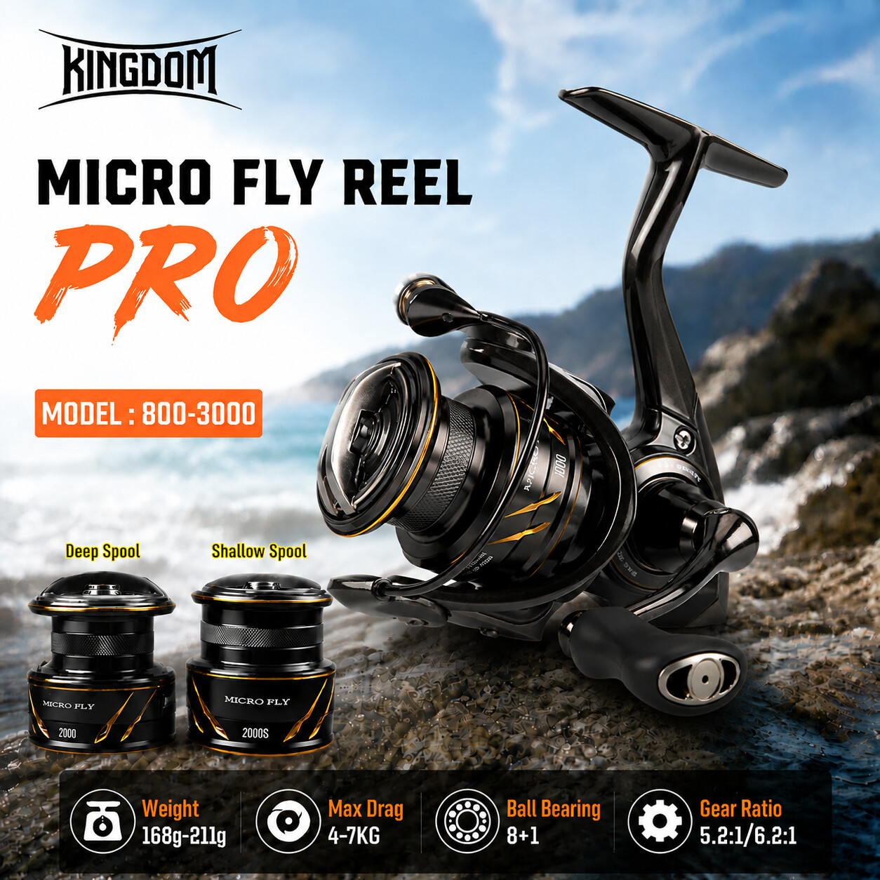 Abu Garcia Reel Revo - Kingdom Micro Fly Pro Vismolen Ultra