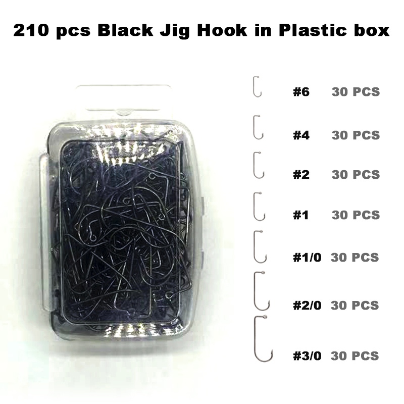 Fishing Hook Assortment - Adygil Diy Vissen 210 Stuks Zwart
